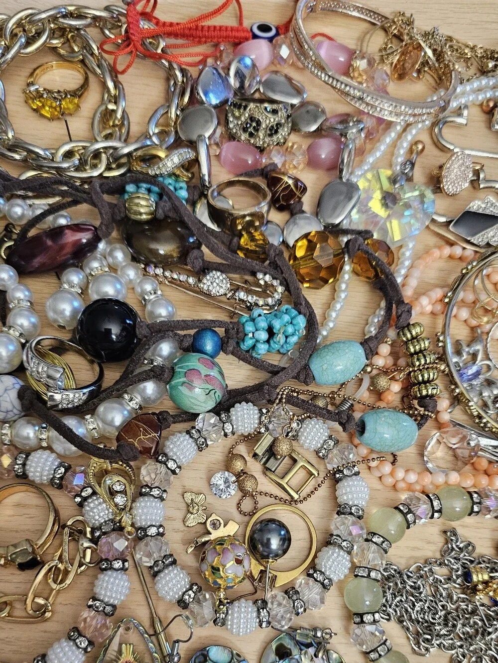 Womens Bulk Jewelry Bundle Lot Collection DIY scrap beads stones costume fashion